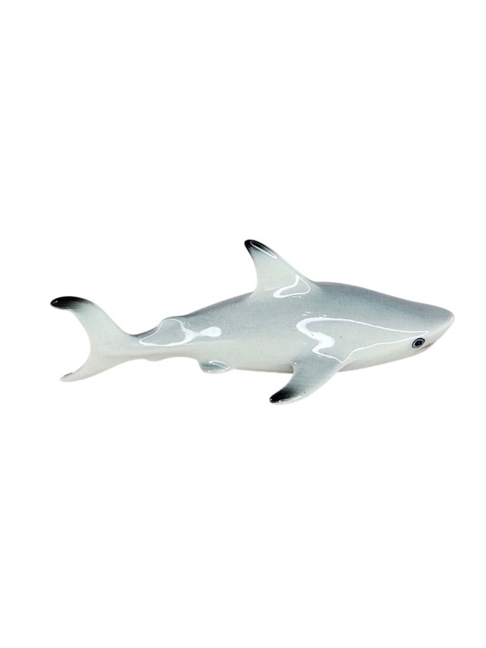Klima Porcelain Great White Shark Miniature Figurine Collectible Gray Ocean Life